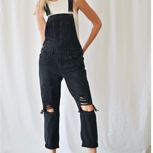 Black Boyfriend Style Overalls